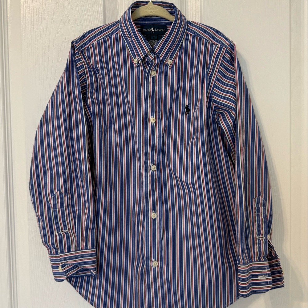 Ralph Lauren Kids Multicolor Striped Button Down Shirt. Boys size 7